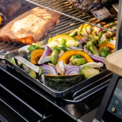 Traeger ModiFIRE Fish & Veggie Stainless Steel Grill Tray -Kitchen Grill Store BAC610 Fish and Veggie Tray Lifestyle 003 WEB 1000x1000 e8309f7 27330.1670584758