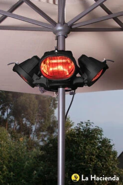 Heatmaster 1800W Umbrella Mount Infrared Patio Heater - Black -Kitchen Grill Store heatmaster 1800w umbrella mount infrared patio heater black 1 05946.1649850390