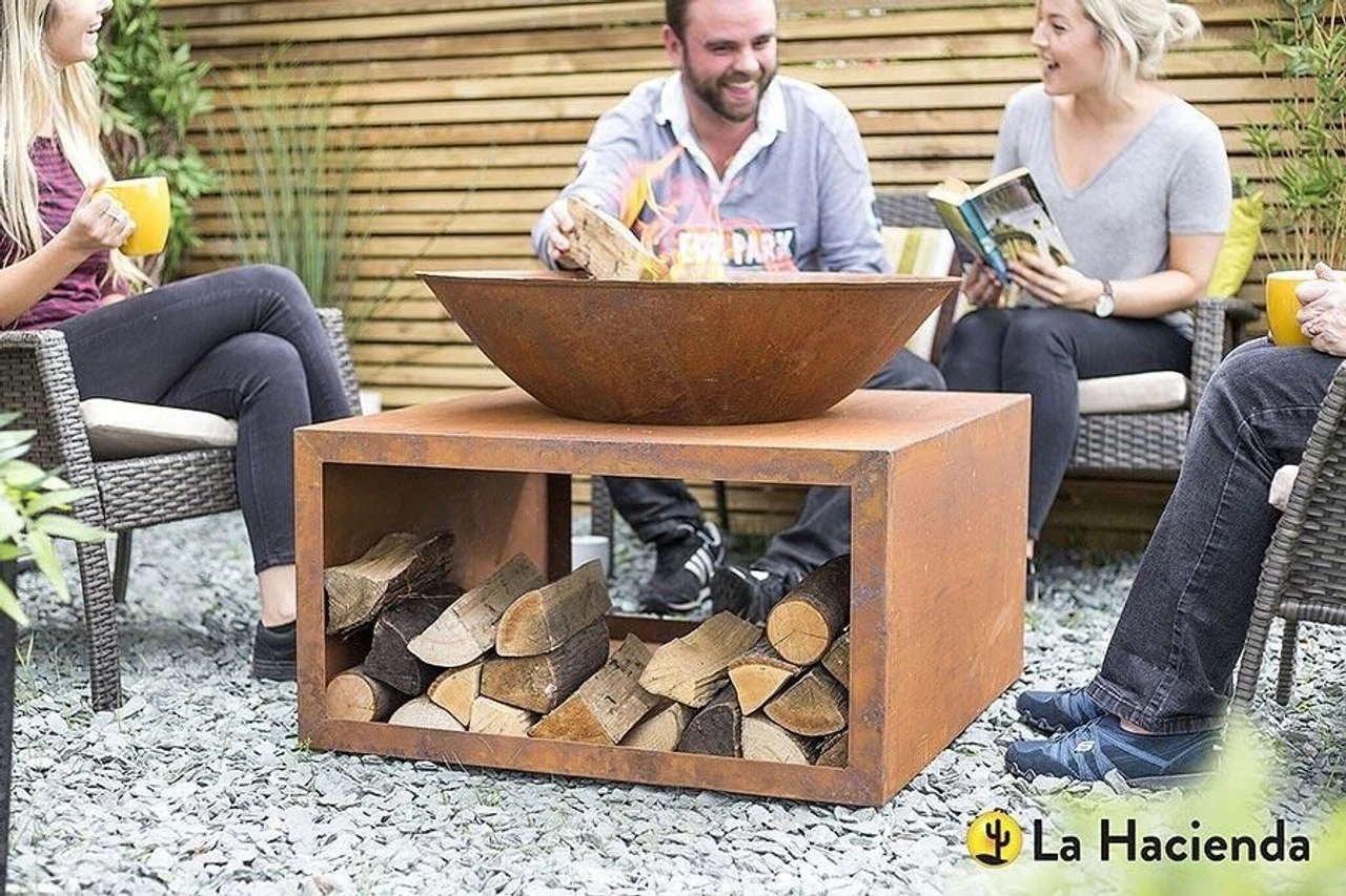 Moho Oxidised Firepit With Steel Stand, (H:55 X W:75 X D:75cm) 4 Moho Oxidised Firepit With Steel Stand, (H:55 X W:75 X D:75cm) - Image 2