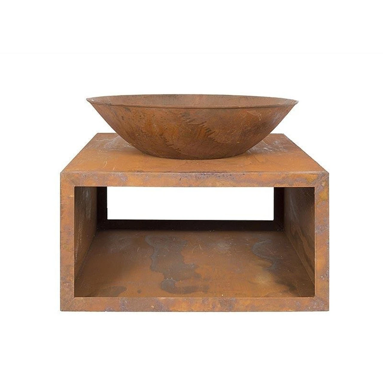 Moho Oxidised Firepit With Steel Stand, (H:55 X W:75 X D:75cm) 3 Moho Oxidised Firepit With Steel Stand, (H:55 X W:75 X D:75cm)