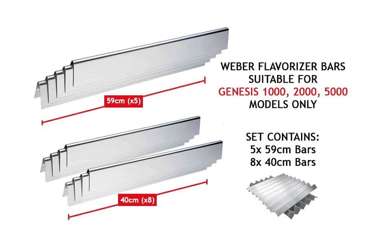 Weber® Genesis 1000, 2000, 5000 Series Stainless Steel Flavorizer Bars - Image 2