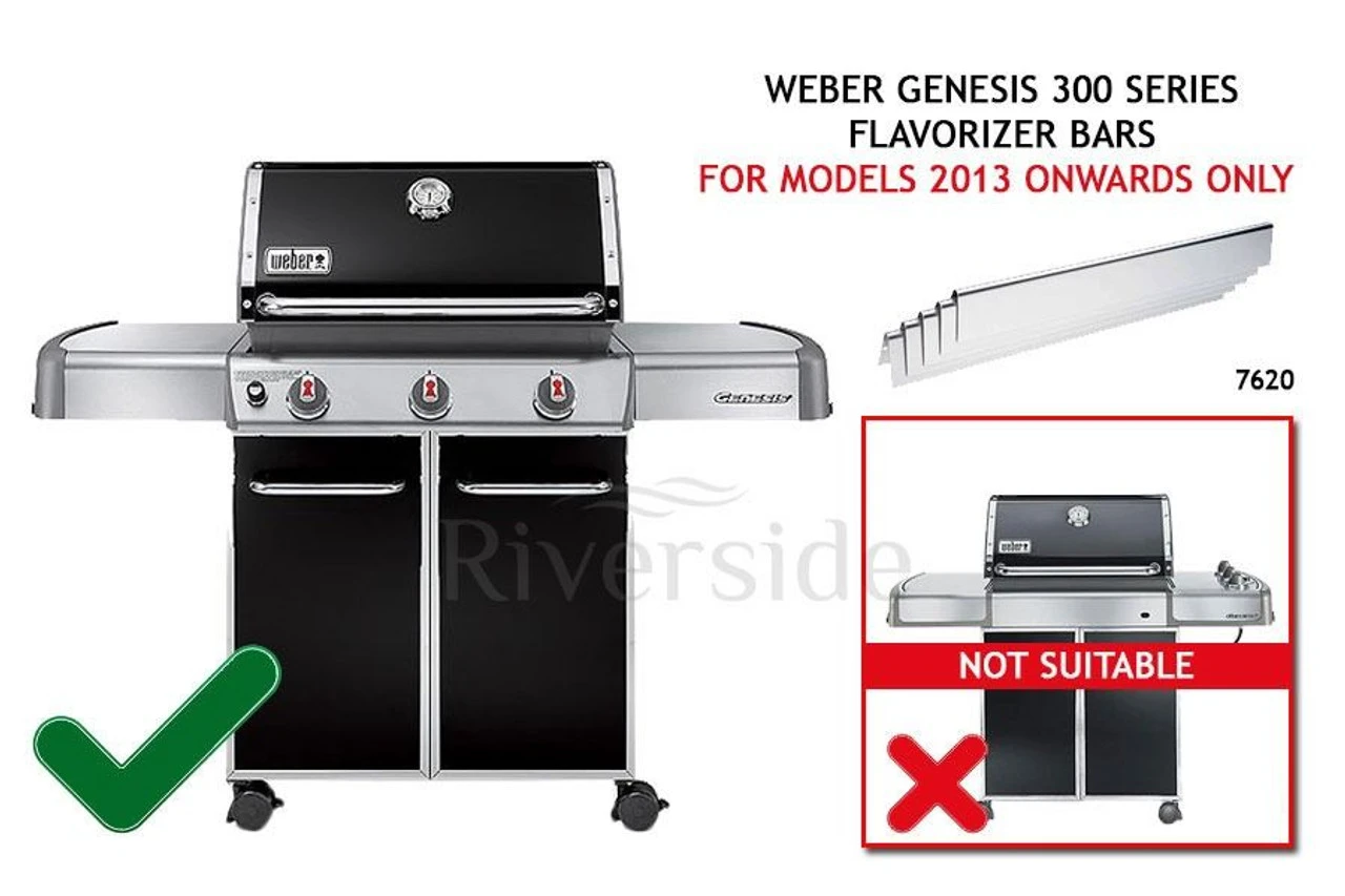 Weber® Stainless Steel Genesis® 300 Series Flavorizer Bars (2013 Onwards) 4 Weber® Stainless Steel Genesis® 300 Series Flavorizer Bars (2013 Onwards) - Image 2